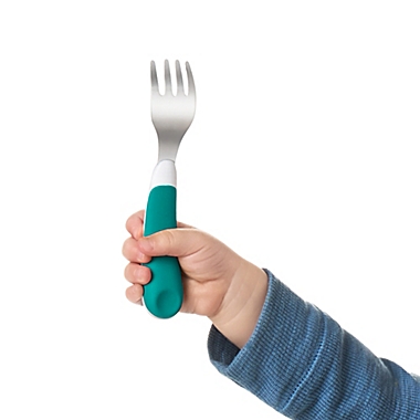 OXO Tot&reg; On the Go Fork and Spoon Set with Travel Case in Teal. View a larger version of this product image.