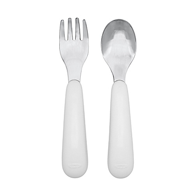 OXO Tot&reg; On the Go Fork and Spoon Set with Travel Case in Navy. View a larger version of this product image.