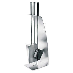 Blomus 4-Piece Stainless Steel Fireplace Tool Set with Bow Front
