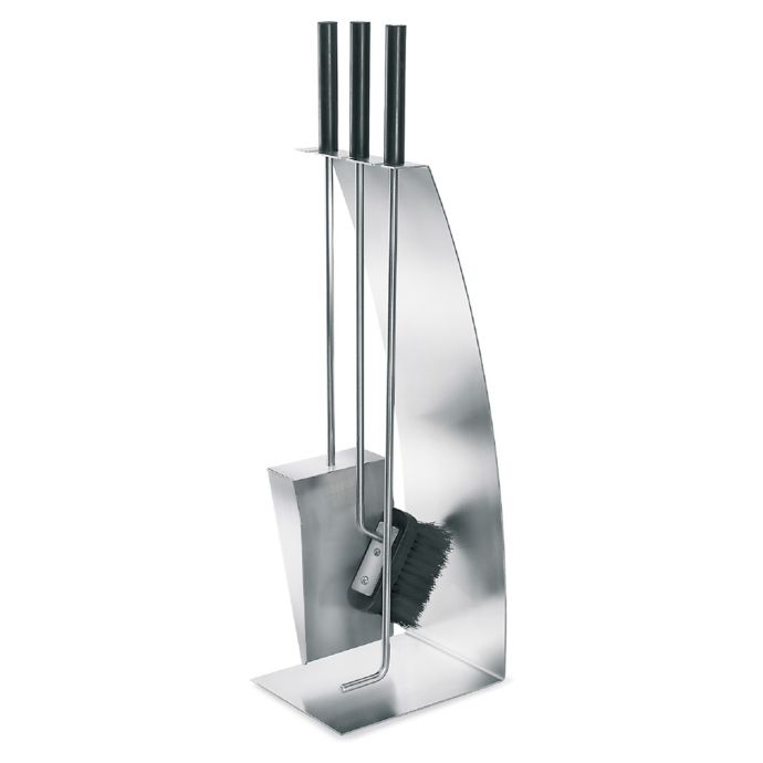 Blomus 4 Piece Stainless Steel Fireplace Tool Set With Bow Front