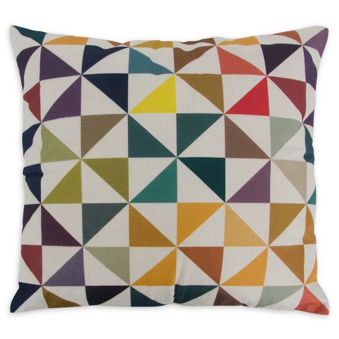 Varaluz Casa Colorful Triangles Square Throw Pillow In Multi Bed