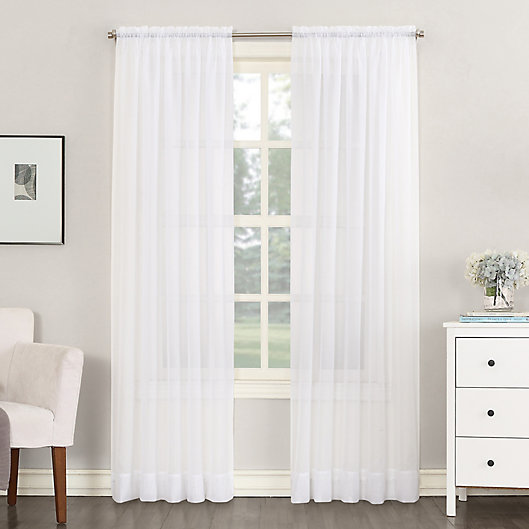 Alternate image 1 for No.918® Emily 54-Inch Rod Pocket Sheer Window Curtain Panel in White (Single)
