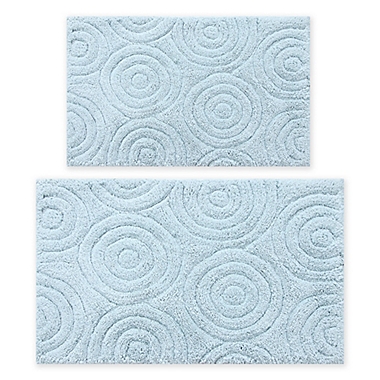 Perthshire 2-Piece Circles Bath Rug Set in Light Blue. View a larger version of this product image.