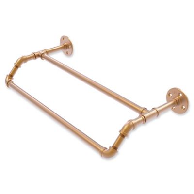 Allied Brass Pipeline Collection 18-Inch Double Towel Bar in Brushed Bronze