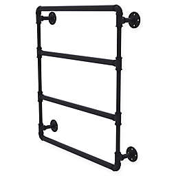 Allied Brass Pipeline Collection 36-Inch Wall Mounted Ladder Towel Bar in Matte Black