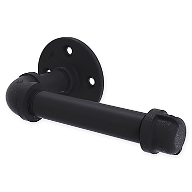 Allied Brass Pipeline Collection European Style Toilet Paper Holder in Matte Black. View a larger version of this product image.