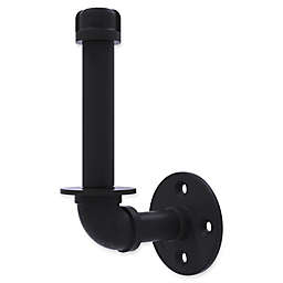 Allied Brass Pipeline Collection Upright Toilet Paper Holder in Matte Black