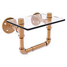 Alternate image 0 for Allied Brass Pipeline Collection Toilet Paper Holder with Glass Shelf in Brushed Bronze