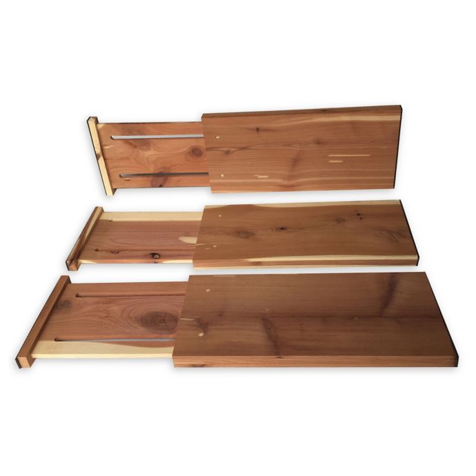 Adjustable Cedar Wood Drawer Divider Set Of 3 Bed Bath Beyond