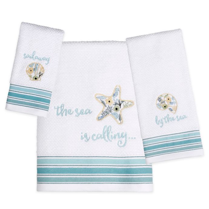 Saturday Knight Seaside Blossoms Bath Towel Collection | Bed Bath and ...