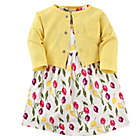 Alternate image 1 for Luvable Friends&reg; Size 6-9M 2-Piece Floral Dress and Cardigan Set