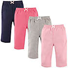 Alternate image 0 for Luvable Friends&reg; Size 0-3M 4-Pack Solid Pants in Pink/Black
