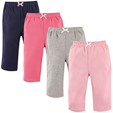 Luvable Friends&reg; Size 0-3M 4-Pack Solid Pants in Pink/Black. View a larger version of this product image.