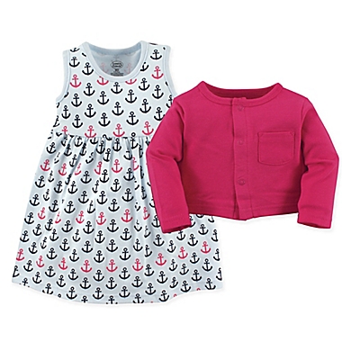 Luvable Friends&reg; Size 3-6M 2-Piece Anchor Dress and Cardigan Set. View a larger version of this product image.