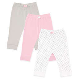 Luvable Friends® Size 0-3M 3-Pack Polka Dot Pants in Grey/Pink