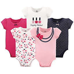 Little Treasure 5-Pack Polished Bodysuits in Pink