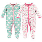 Alternate image 0 for Luvable Friends&reg; Size 0-3M 2-Pack Snap-Front Sleep N Play Coveralls