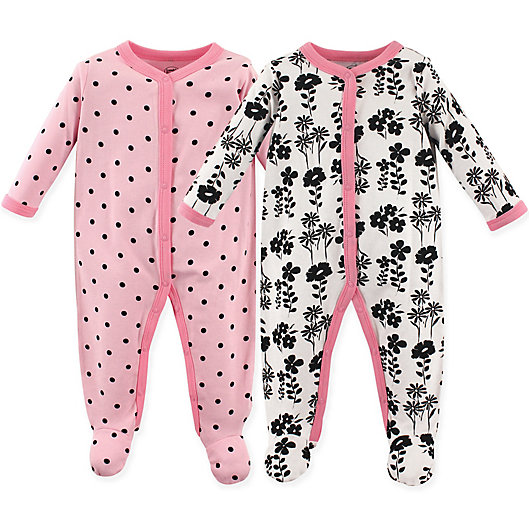 Alternate image 1 for Luvable Friends® Size 0-3M 2-Pack Snap-Front Sleep N Play Coveralls