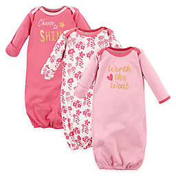Luvable Friends® Size 0-6M 3-Pack "Worth the Wait" Infant Gowns in Pink/Yellow