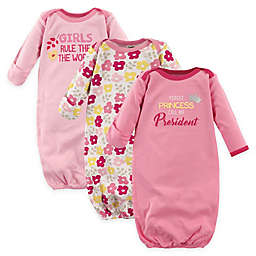 Luvable Friends® Size 0-6M 3-Pack Princess Infant Gowns in Pink