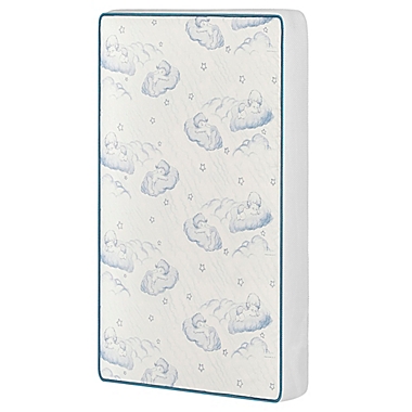 Dream On Me Breathable Spring Coil Mini/Portable Crib Mattress in White. View a larger version of this product image.