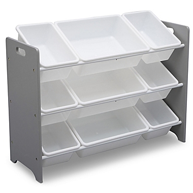 Delta Children MySize Bin Plastic Toy Organizer in Grey. View a larger version of this product image.