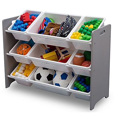 Delta Children MySize Bin Plastic Toy Organizer in Grey. View a larger version of this product image.