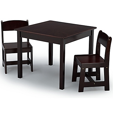 Delta Children&reg; MySize 3-Piece Table and Chairs Set in Dark Chocolate. View a larger version of this product image.