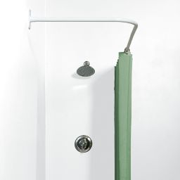 Zenna Home® NeverRust® L-Shaped Shower Curtain Rod in White