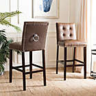 Alternate image 4 for Safavieh Nikita Faux Leather Bar Stools in Brown (Set of 2)
