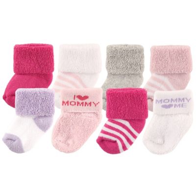 Luvable Friends&reg; 8-Pack &quot;I Love Mommy&quot; Socks in Pink