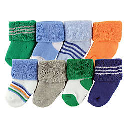 Luvable Friends® 8-Pack Assorted Socks in Blue