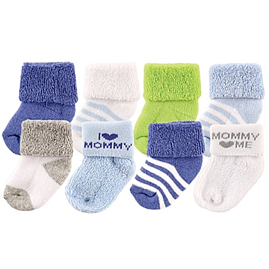 Luvable Friends&reg; 8-Pack &quot;I Love Mommy&quot; Socks in Blue. View a larger version of this product image.