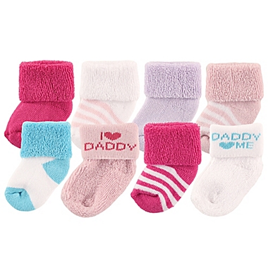 Baby Girl Boy I Love Mummy I Love Daddy Socks in Organza Bag 0-3 m 