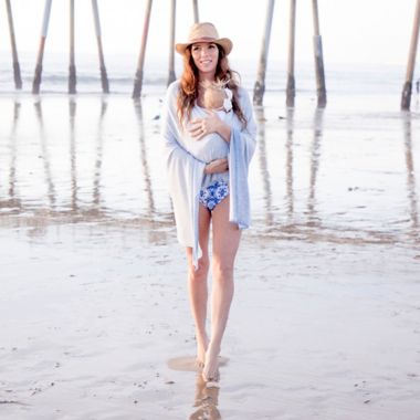 Zalamoon Nursing Shawl in Cloud Blue. View a larger version of this product image.