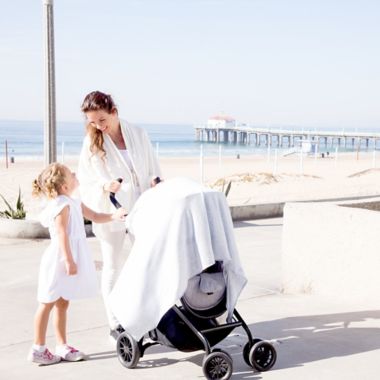 Zalamoon Nursing Shawl in Cloud Blue. View a larger version of this product image.