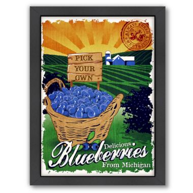 Americanflat Enjoy Blueberrries 15.5-Inch x 12.5-Inch Framed Wall Art. View a larger version of this product image.