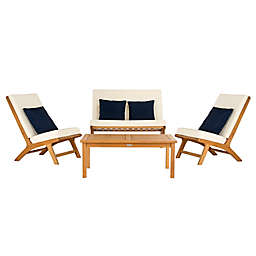 Safavieh Chaston 4-Piece All-Weather Living Set with Accent Pillows