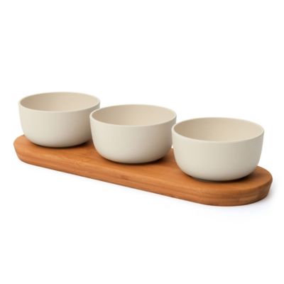 BergHOFF&reg; 3-Piece Serving Bowl Set with Tray