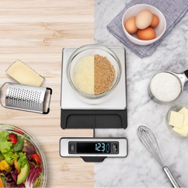 OXO Good Grips&reg; Stainless Steel Scale with Pull-Out Digital Display. View a larger version of this product image.