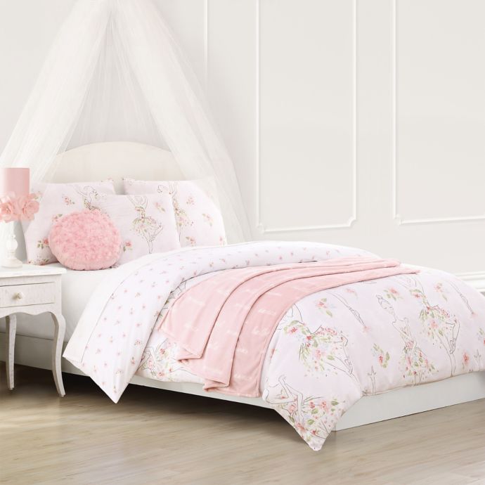 Baxton Studio Floral Ballerina Reversible Comforter Set Bed Bath