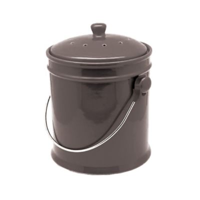 Natural Home&trade; 1-Gallon Ceramic Compost Bin in Charcoal