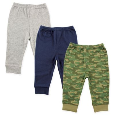 Luvable Friends&reg; Size 9-12M 3-Pack Camo Pants in Army Green