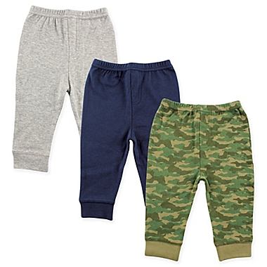 Luvable Friends&reg; Size 6-9M 3-Pack Camo Pants in Army Green. View a larger version of this product image.