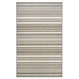 Couristan® Gazebo Stripe Indoor/Outdoor 8'6 x 13' Area Rug in Champagne/Taupe