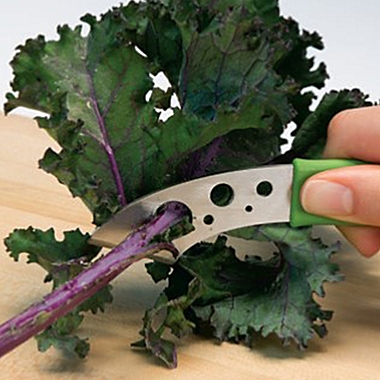 Microplane&reg; Swift Strip Herb and Kale Stripper and Trimmer in Green. View a larger version of this product image.