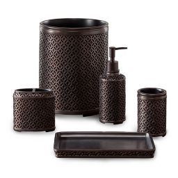 bronze bathroom accessories set