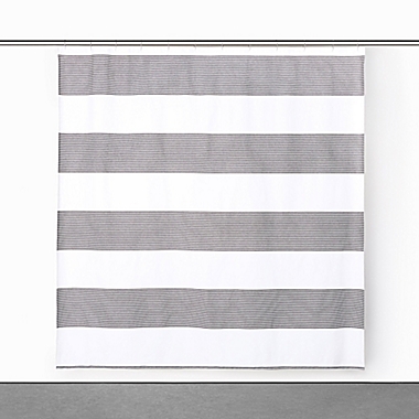 Calvin Klein Donald Shower Curtain in White/Black. View a larger version of this product image.