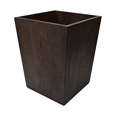 Flare Acacia Waste Basket in Weathered Grey. View a larger version of this product image.