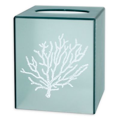 teal tissue box cover